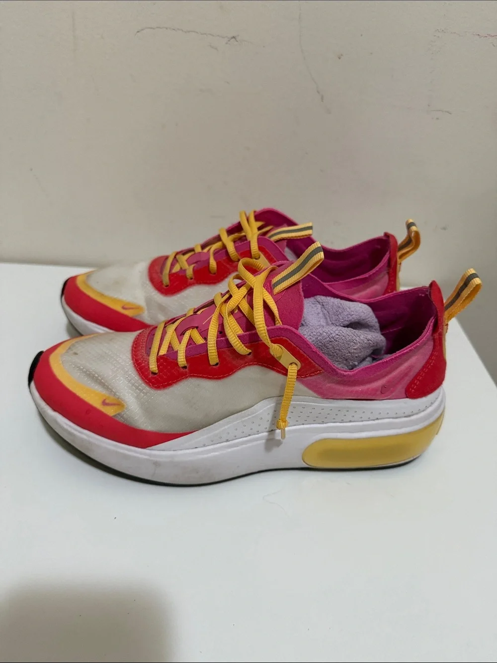 Nike Women’s Pink, Yellow & White Athletic Platform Sneakers